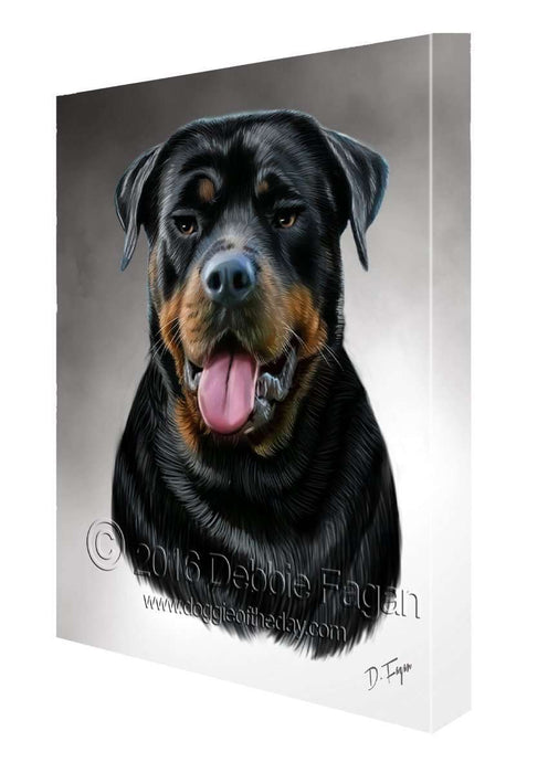 Rottweiler Dog Art Portrait Print Canvas