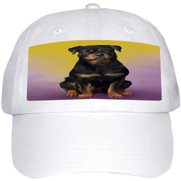 Rottweiler Dog Ball Hat Cap HAT48801 (White)