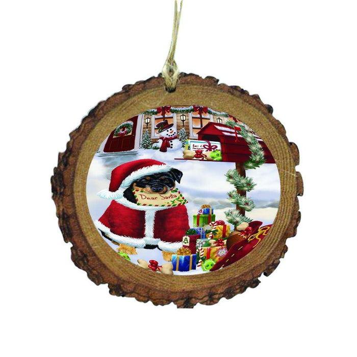 Rottweiler Dog Dear Santa Letter Christmas Holiday Mailbox Wooden Christmas Ornament WOR49076