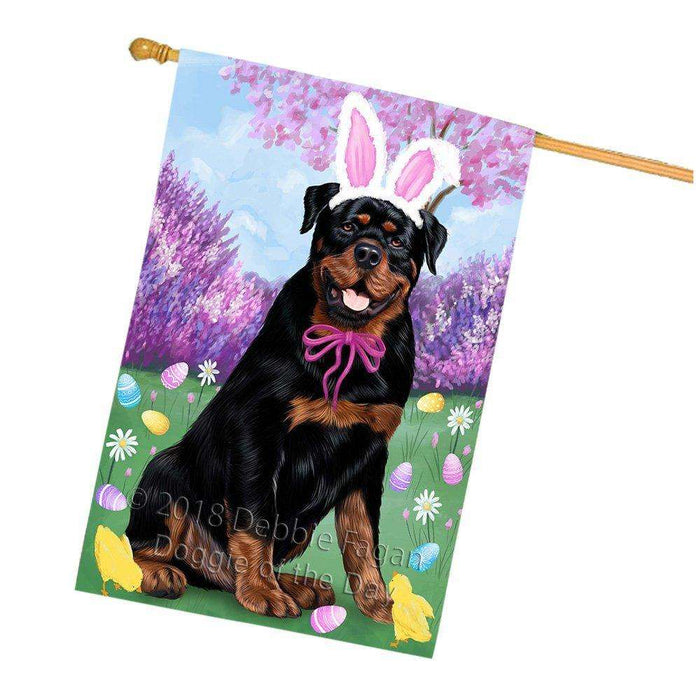 Rottweiler Dog Easter Holiday House Flag FLG49335