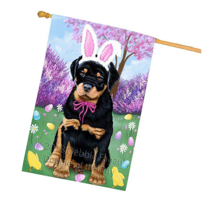 Rottweiler Dog Easter Holiday House Flag FLG49337