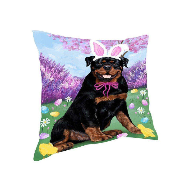 Rottweiler Dog Easter Holiday Pillow PIL53336