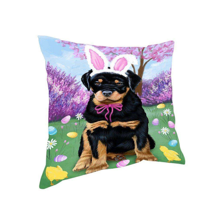 Rottweiler Dog Easter Holiday Pillow PIL53344