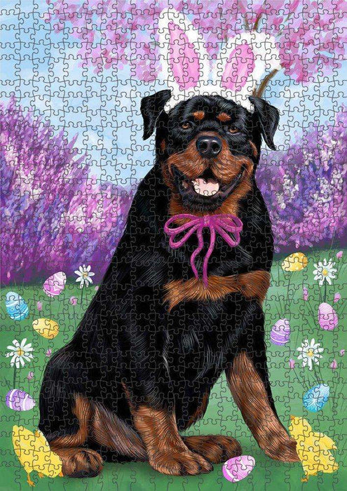 Rottweiler Dog Easter Holiday Puzzle with Photo Tin PUZL51282