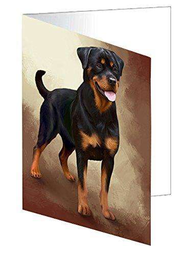 Rottweiler Dog Handmade Artwork Assorted Pets Greeting Cards and Note Cards with Envelopes for All Occasions and Holiday Seasons GCD48258