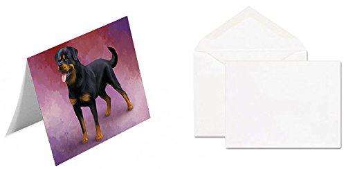 Rottweiler Dog Handmade Artwork Assorted Pets Greeting Cards and Note Cards with Envelopes for All Occasions and Holiday Seasons GCD48264