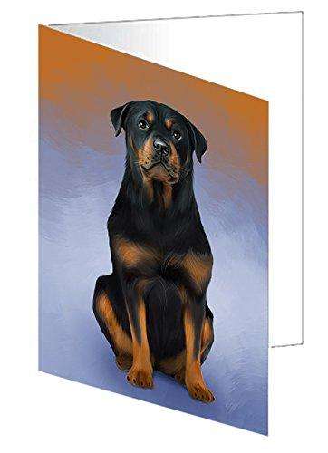 Rottweiler Dog Handmade Artwork Assorted Pets Greeting Cards and Note Cards with Envelopes for All Occasions and Holiday Seasons GCD49037