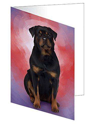 Rottweiler Dog Handmade Artwork Assorted Pets Greeting Cards and Note Cards with Envelopes for All Occasions and Holiday Seasons GCD49043