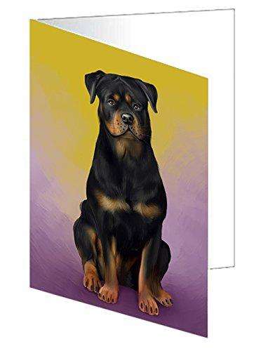 Rottweiler Dog Handmade Artwork Assorted Pets Greeting Cards and Note Cards with Envelopes for All Occasions and Holiday Seasons GCD49046