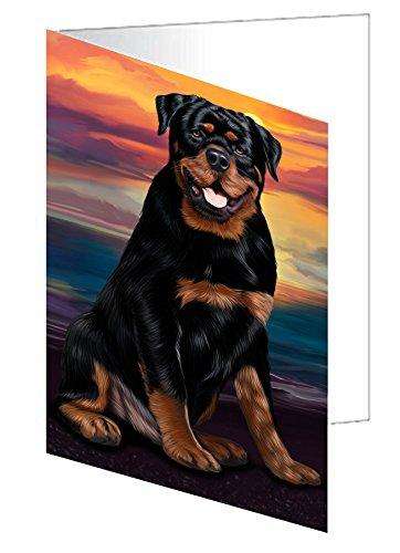Rottweiler Dog Handmade Artwork Assorted Pets Greeting Cards and Note Cards with Envelopes for All Occasions and Holiday Seasons