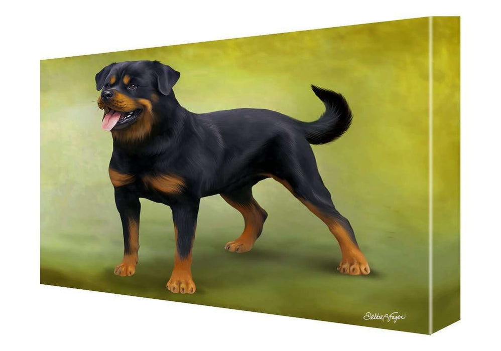 Rottweiler Dog Painting Printed on Canvas Wall Art Signed