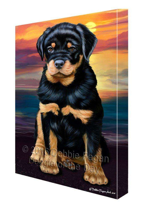 Rottweiler Dog Painting Printed on Canvas Wall Art