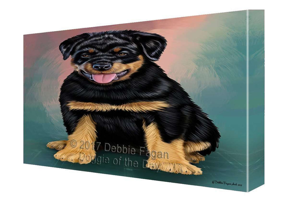 Rottweiler Dog Painting Printed on Canvas Wall Art