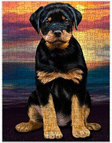 Rottweiler Dog Puzzle with Photo Tin
