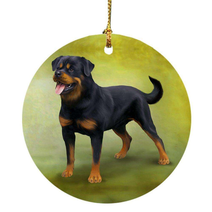 Rottweiler Dog Round Christmas Ornament