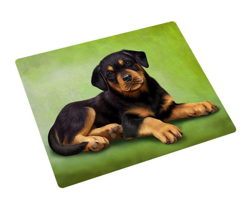 Rottweiler Puppy Dog Art Portrait Print Woven Throw Sherpa Plush Fleece Blanket