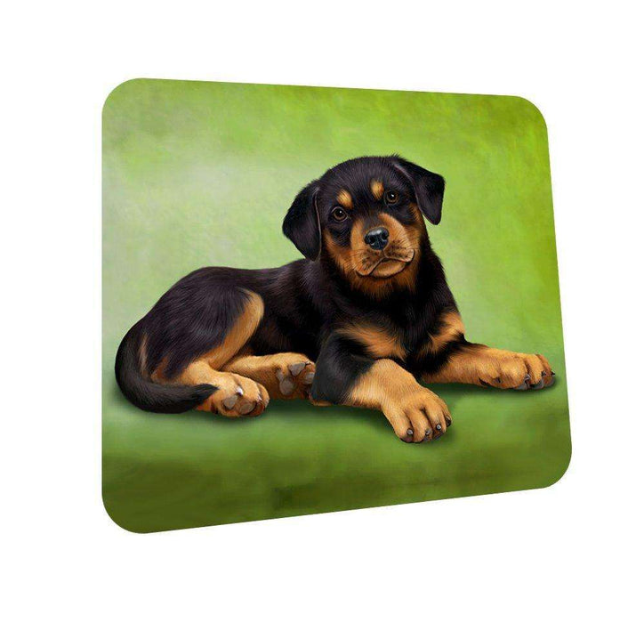 Rottweiler Puppy Dog Coasters Set of 4