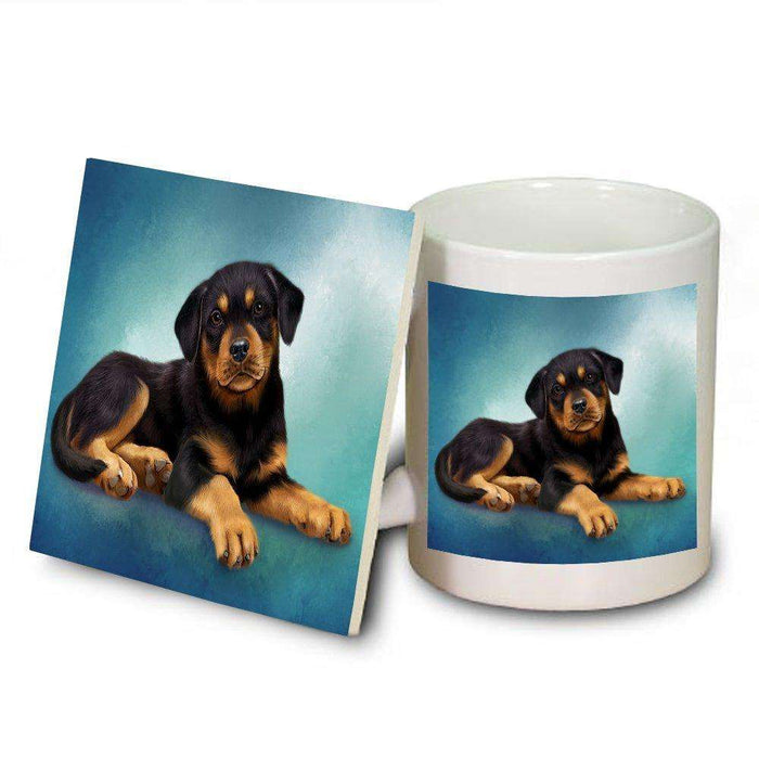 Rottweiler Puppy Dog Mug and Coaster Set