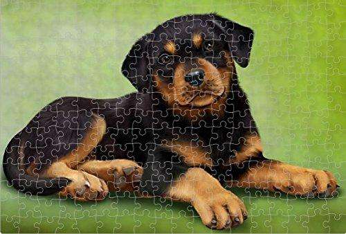 Rottweiler Puppy Dog Puzzle with Photo Tin