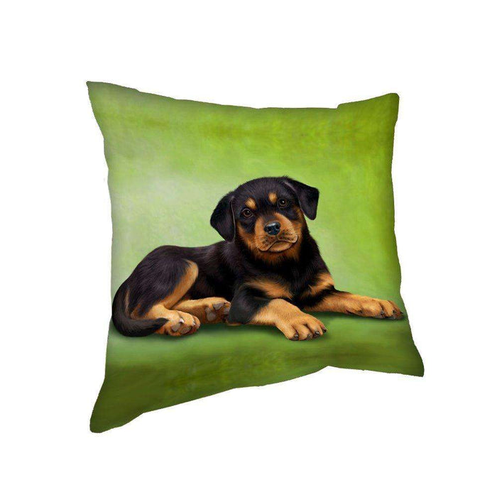 Rottweiler Puppy Dog Throw Pillow