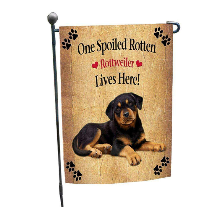 Rottweiler Puppy Spoiled Rotten Dog Garden Flag