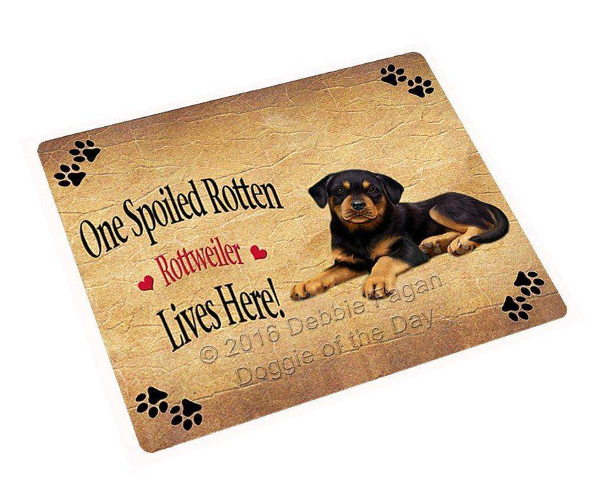 Rottweiler Puppy Spoiled Rotten Dog Tempered Cutting Board