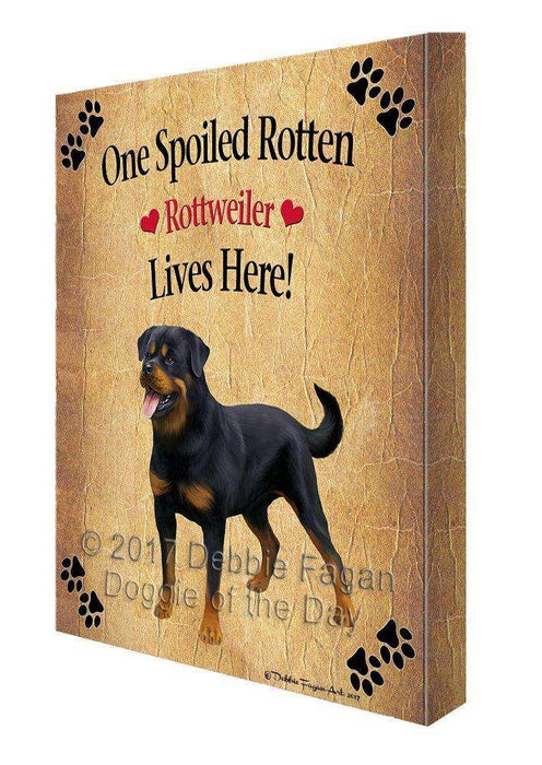 Rottweiler Spoiled Rotten Dog Canvas Wall Art D583