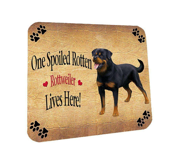 Rottweiler Spoiled Rotten Dog Coasters Set of 4
