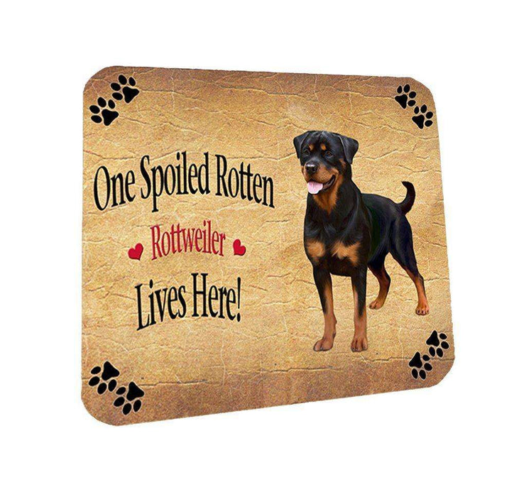 Rottweiler Spoiled Rotten Dog Coasters Set of 4