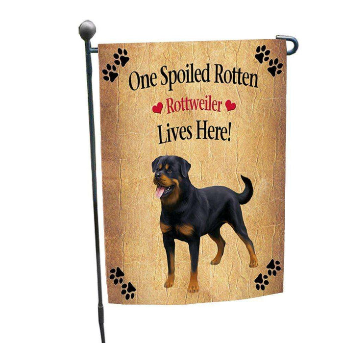 Rottweiler Spoiled Rotten Dog Garden Flag