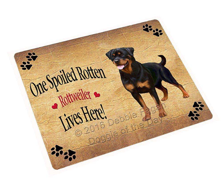 Rottweiler Spoiled Rotten Dog Tempered Cutting Board