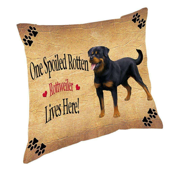 Rottweiler Spoiled Rotten Dog Throw Pillow