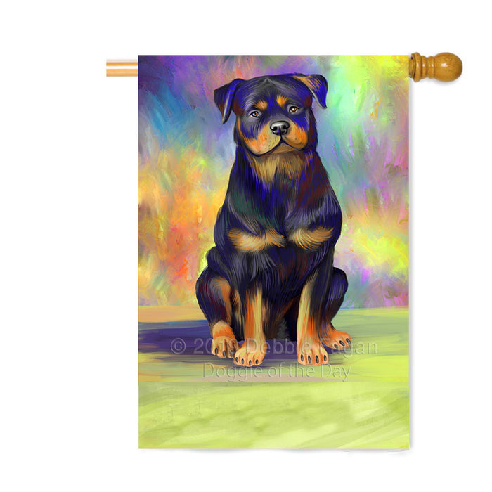 Personalized Paradise Wave Rottweiler Dog Custom House Flag FLG-DOTD-A60124
