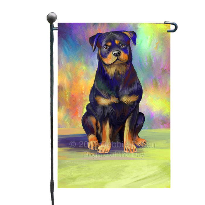 Personalized Paradise Wave Rottweiler Dog Custom Garden Flags GFLG-DOTD-A60068