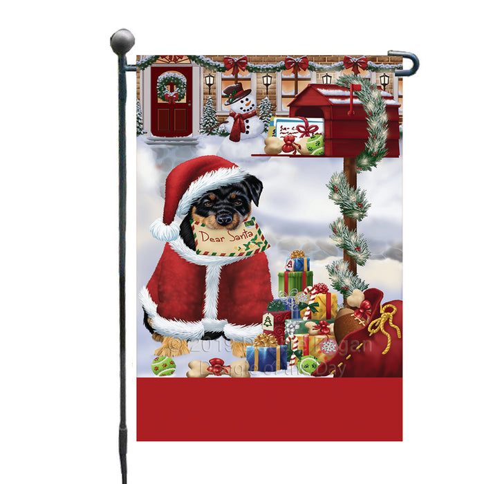 Personalized Happy Holidays Mailbox Rottweiler Dog Christmas Custom Garden Flags GFLG-DOTD-A59964