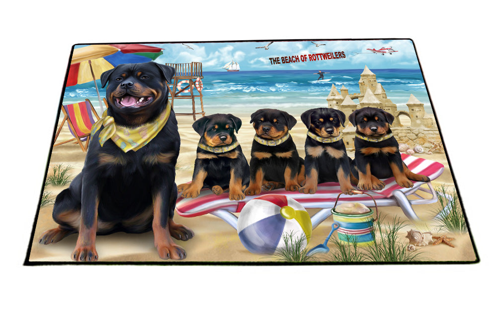 Pet Friendly Beach Rottweiler Dogs Floormat FLMS55846