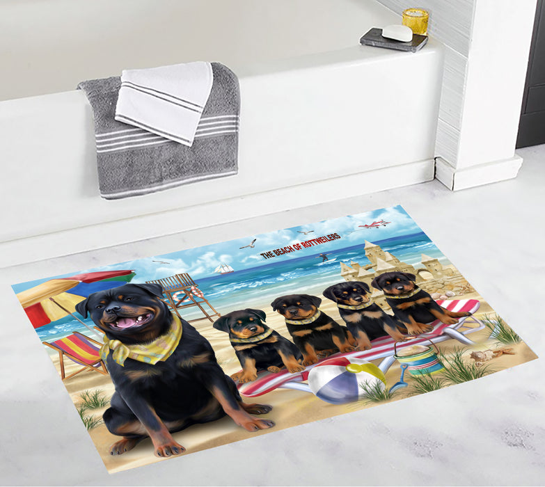 Pet Friendly Beach Rottweiler Dogs Bath Mat