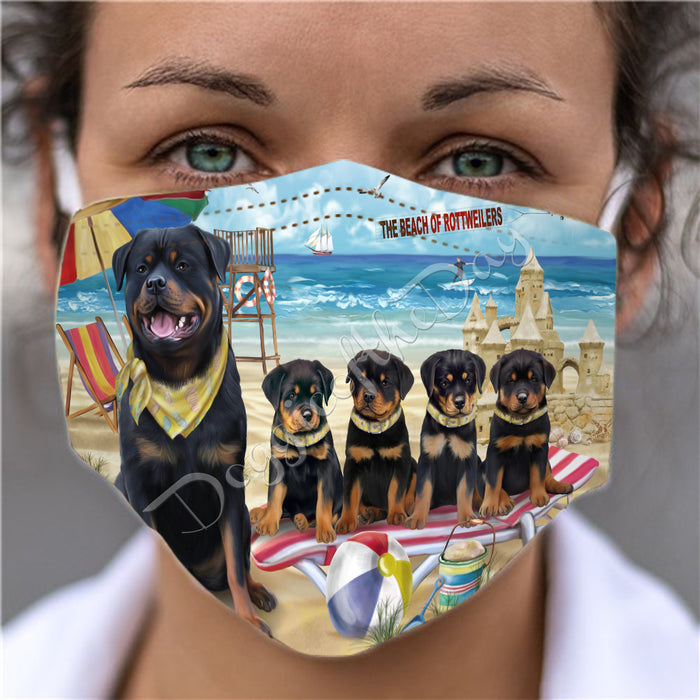 Pet Friendly Beach Rottweiler Dogs Face Mask FM49130