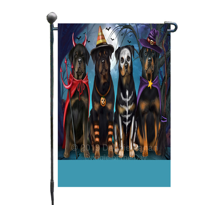 Personalized Happy Halloween Trick or Treat Rottweiler Dogs Custom Garden Flag GFLG64372