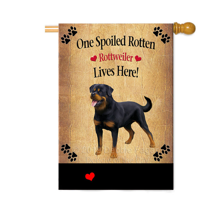 Personalized Spoiled Rotten Rottweiler Dog Custom House Flag FLG-DOTD-A63306