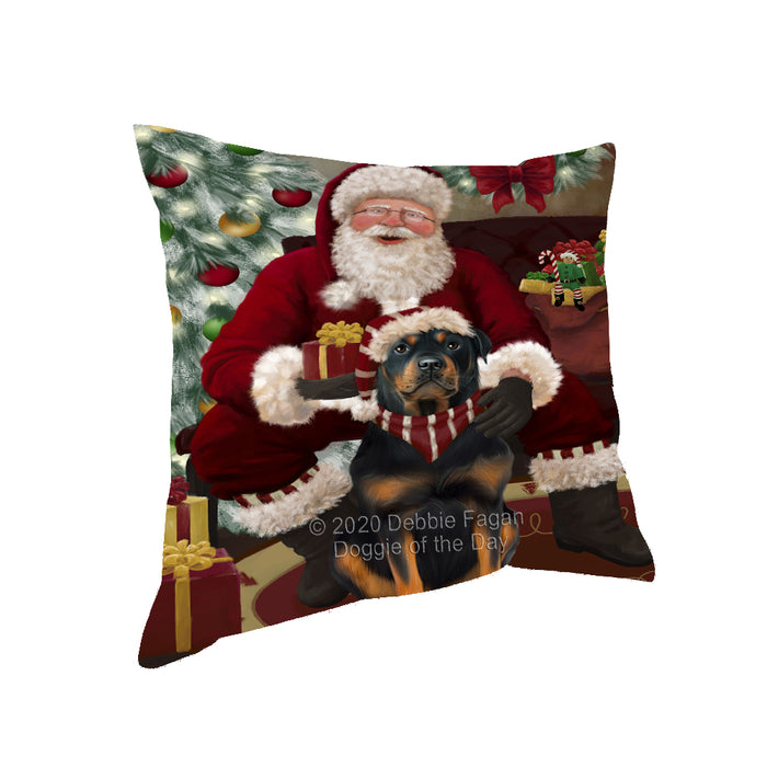 Santa's Christmas Surprise Rottweiler Dog Pillow PIL87320