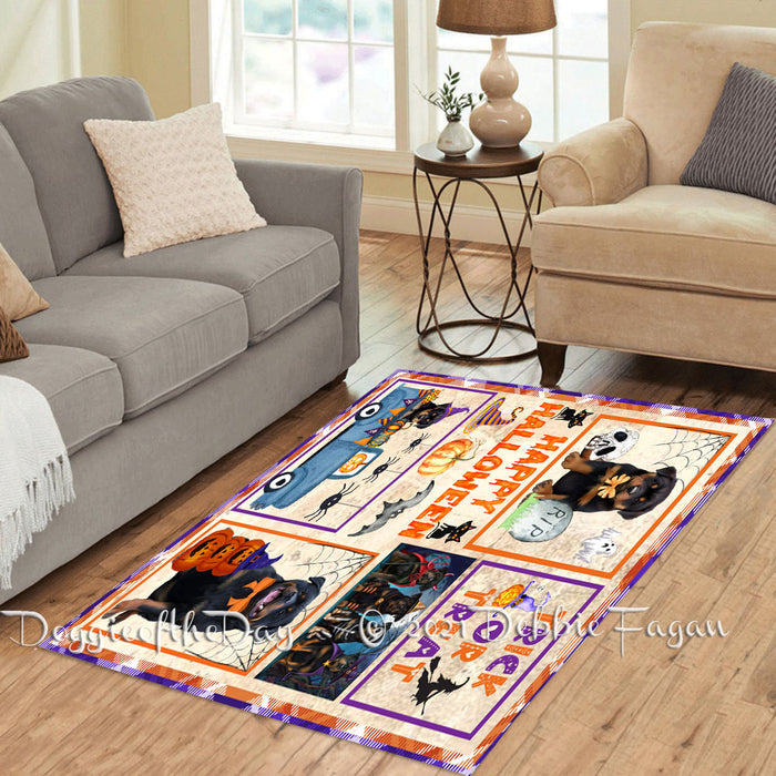 Happy Halloween Trick or Treat Rottweiler Dogs Polyester Living Room Carpet Area Rug ARUG65865