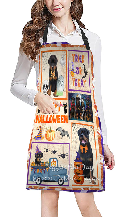 Happy Halloween Trick or Treat Rottweiler Dogs Cooking Kitchen Adjustable Apron Apron49349