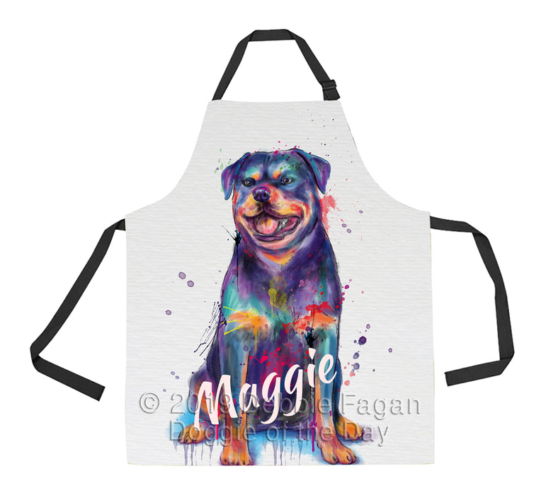 Custom Pet Name Personalized Watercolor Rottweiler Dog Apron
