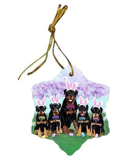 Rottweilers Dog Easter Holiday Star Porcelain Ornament SPOR49229