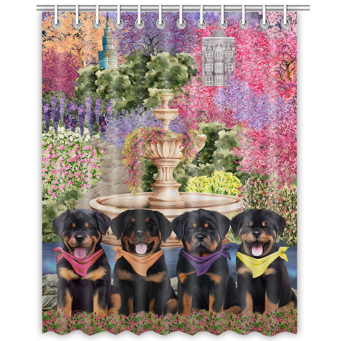 Rottweiler Shower Curtain, Explore a Variety of Personalized Designs, Custom, Waterproof Bathtub Curtains with Hooks for Bathroom, Dog Gift for Pet Lovers