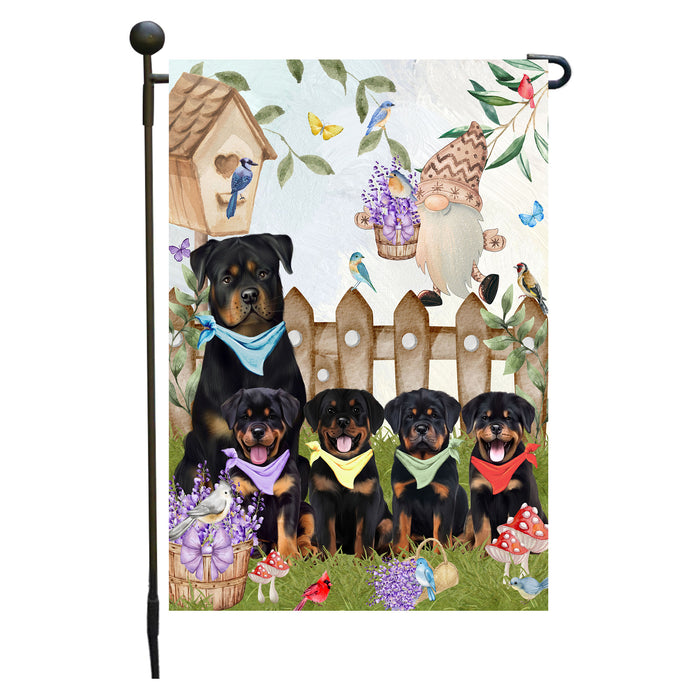 Rottweiler Dogs Garden Flag: Explore a Variety of Designs, Custom, Personalized, Weather Resistant, Double-Sided, Outdoor Garden Yard Decor for Dog and Pet Lovers