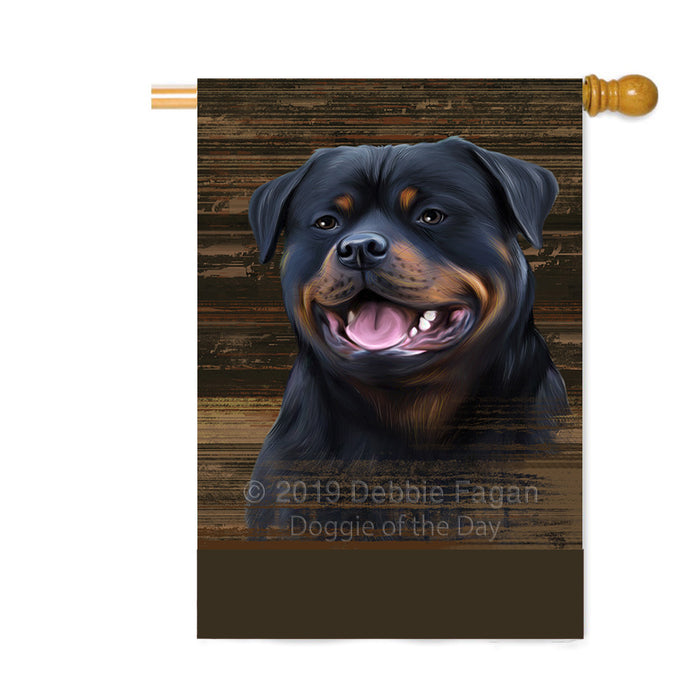Personalized Rustic Rottweiler Dog Custom House Flag FLG64683