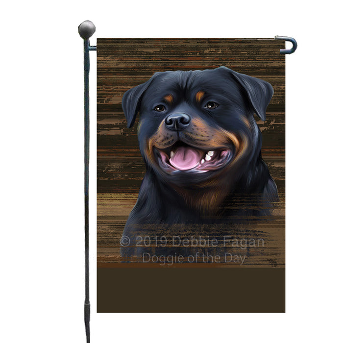 Personalized Rustic Rottweiler Dog Custom Garden Flag GFLG63606