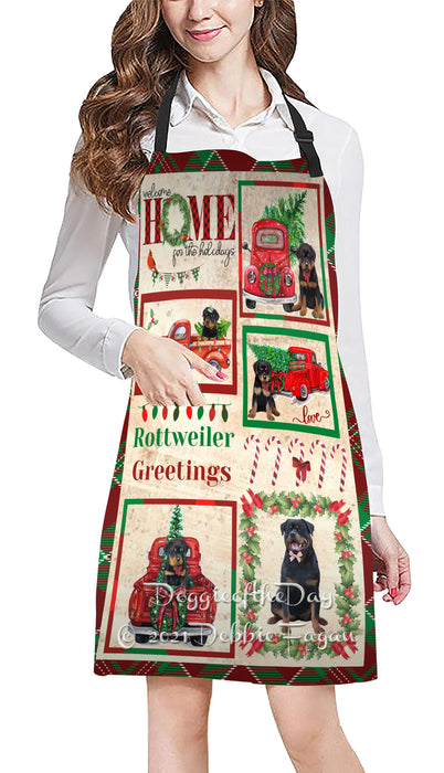 Welcome Home for Holidays Rottweiler Dogs Apron Apron48440
